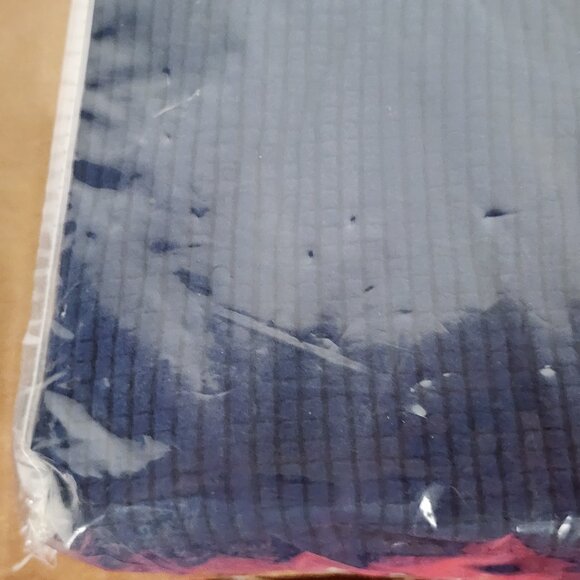 Easy Going Navy Blue Elastic Bottom Soft Stretch Ottoman Slipcover 64"x26"x16" - Picture 12 of 16